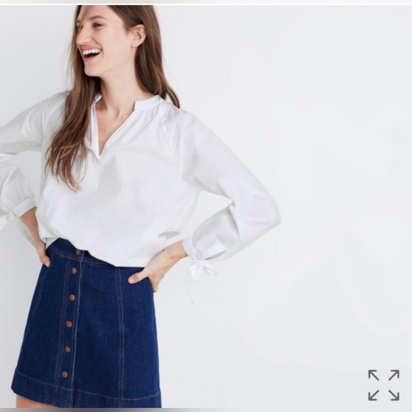 Madewell Tops - Madewell long sleeve WHITE cotton shirt
